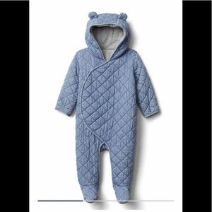 BabyGap 1969 Baby Quilted Chambray Bear One-Piece. Winter bunting. 0-3months.